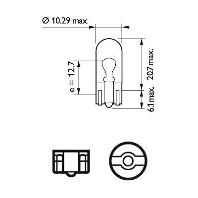 Лампа накаливания W5W 24V 5W Philips 13961CP