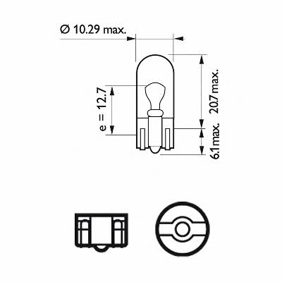Лампа накаливания W5W 12V 5W Philips 12961LLECOB2