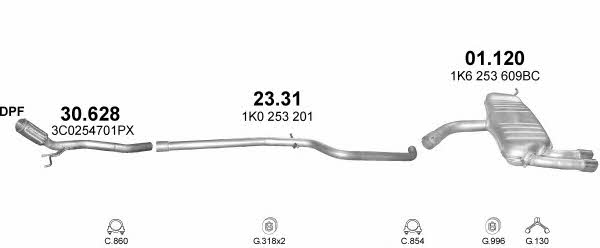 POLMO03176 Polmostrow Система выпуска отработаных газов
