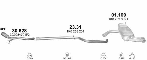 Polmostrow POLMO99511 Система выпуска отработаных газов POLMO99511: Купить в Украине - Отличная цена на EXIST.UA! POLMO99511 Polmostrow Система выпуска отработаных газов