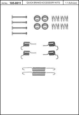 Комплект монтажный тормозных колодок Quick brake 105-0011