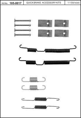Комплект монтажный тормозных колодок Quick brake 105-0017