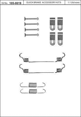Комплект монтажный тормозных колодок Quick brake 105-0019