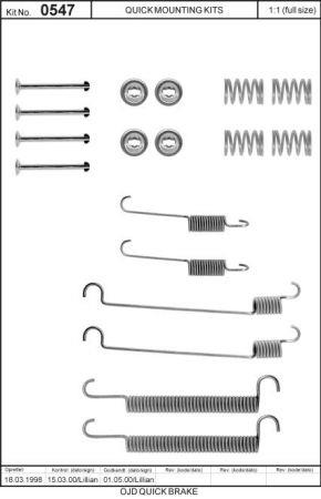 Комплект монтажный тормозных колодок Quick brake 105-0547