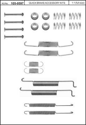 Комплект монтажный тормозных колодок Quick brake 105-0597