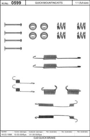 Комплект монтажный тормозных колодок Quick brake 105-0599