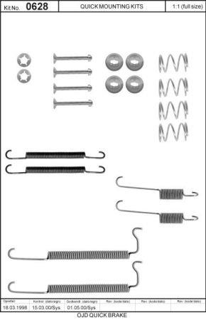 Комплект монтажный тормозных колодок Quick brake 105-0628