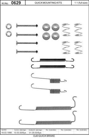 Комплект монтажный тормозных колодок Quick brake 105-0629