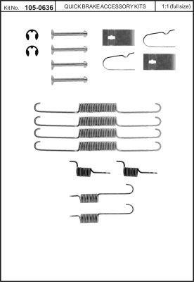 Комплект монтажный тормозных колодок Quick brake 105-0636