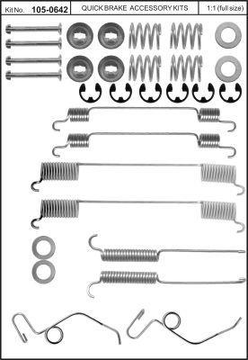 Комплект монтажный тормозных колодок Quick brake 105-0642