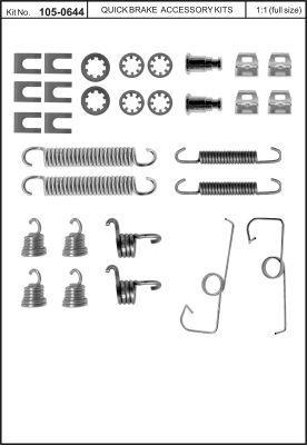 Комплект монтажный тормозных колодок Quick brake 105-0644