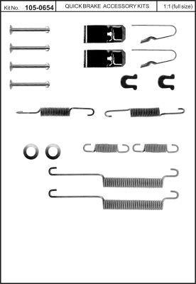Комплект монтажный тормозных колодок Quick brake 105-0654