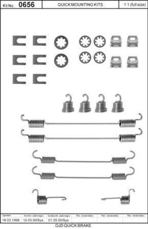 Комплект монтажный тормозных колодок Quick brake 105-0656