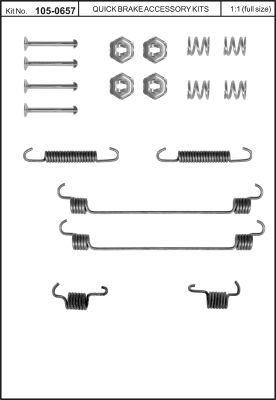 Комплект монтажный тормозных колодок Quick brake 105-0657