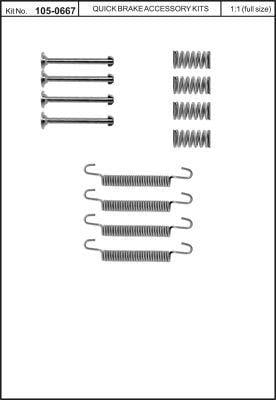 Ремкомплект колодок стояночного тормоза Quick brake 105-0667