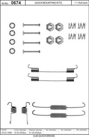 Комплект монтажный тормозных колодок Quick brake 105-0674