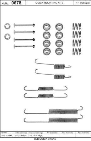 Комплект монтажный тормозных колодок Quick brake 105-0678