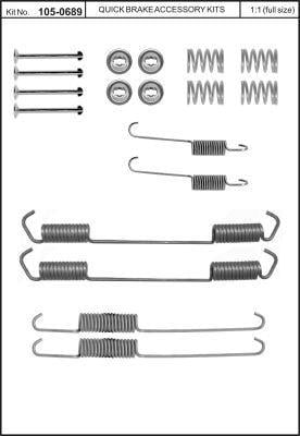 Комплект монтажный тормозных колодок Quick brake 105-0689