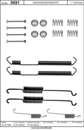 Комплект монтажный тормозных колодок Quick brake 105-0691