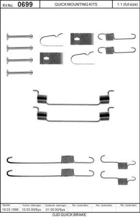 Комплект монтажный тормозных колодок Quick brake 105-0699