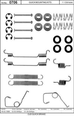 Комплект монтажный тормозных колодок Quick brake 105-0706
