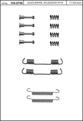 Ремкомплект колодок стояночного тормоза Quick brake 105-0708