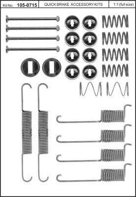 Комплект монтажный тормозных колодок Quick brake 105-0715