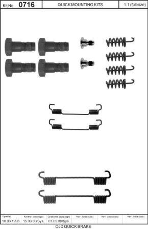 Ремкомплект колодок стояночного тормоза Quick brake 105-0716