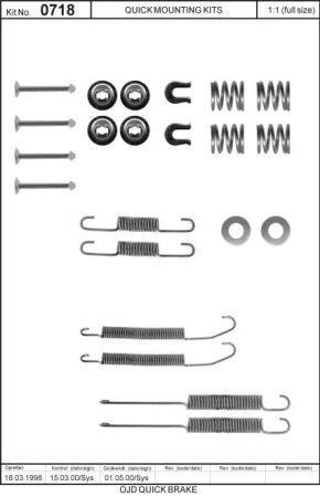 Комплект монтажный тормозных колодок Quick brake 105-0718