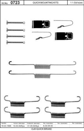 Комплект монтажный тормозных колодок Quick brake 105-0723
