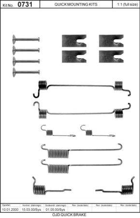 Комплект монтажный тормозных колодок Quick brake 105-0731