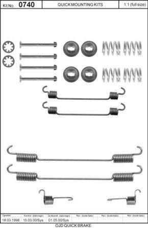 Комплект монтажный тормозных колодок Quick brake 105-0740