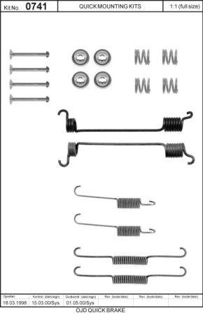 Комплект монтажный тормозных колодок Quick brake 105-0741