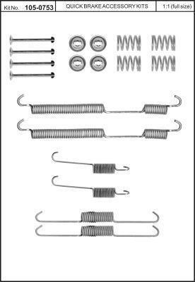 Комплект монтажный тормозных колодок Quick brake 105-0753