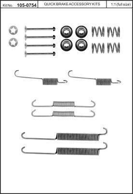Комплект монтажный тормозных колодок Quick brake 105-0754