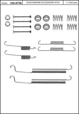 Комплект монтажный тормозных колодок Quick brake 105-0756