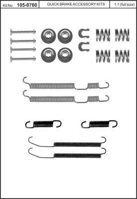 Комплект монтажный тормозных колодок Quick brake 105-0760