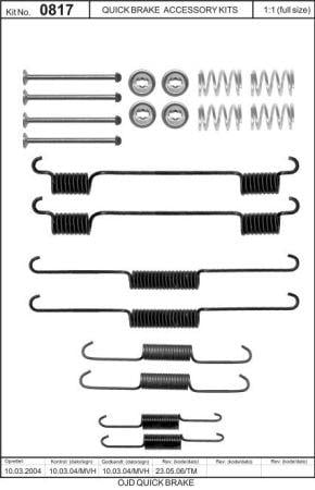 Комплект монтажный тормозных колодок Quick brake 105-0817