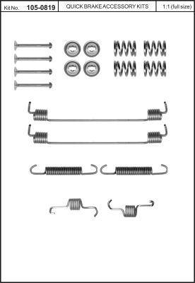 Комплект монтажный тормозных колодок Quick brake 105-0819