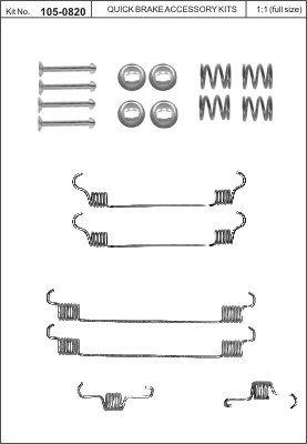Комплект монтажный тормозных колодок Quick brake 105-0820