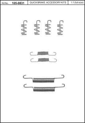 Ремкомплект колодок стояночного тормоза Quick brake 105-0831