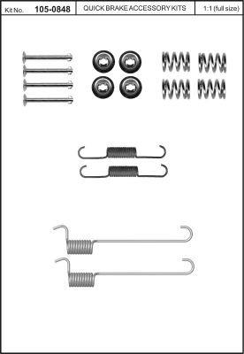 Ремкомплект колодок стояночного тормоза Quick brake 105-0848