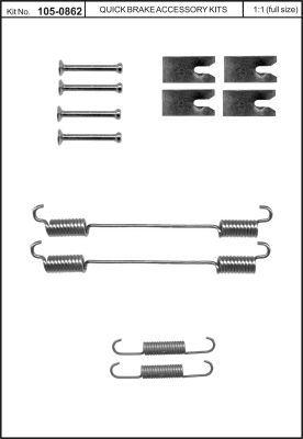 Комплект монтажный тормозных колодок Quick brake 105-0862