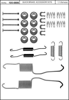 Комплект монтажный тормозных колодок Quick brake 105-0886