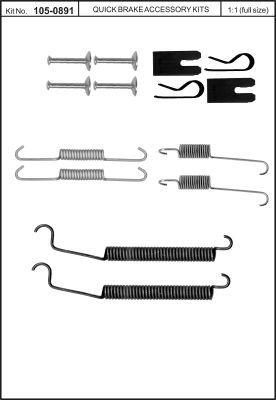 Комплект монтажный тормозных колодок Quick brake 105-0891