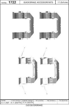 Пружины прижимные колодок тормозных Quick brake 109-1722