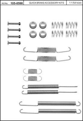 Комплект монтажный тормозных колодок Quick brake 105-0598