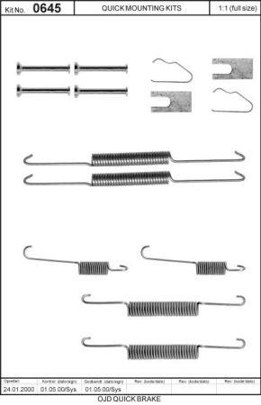 Комплект монтажный тормозных колодок Quick brake 105-0645