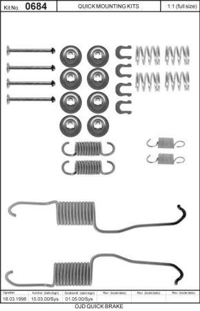 Комплект монтажный тормозных колодок Quick brake 105-0684