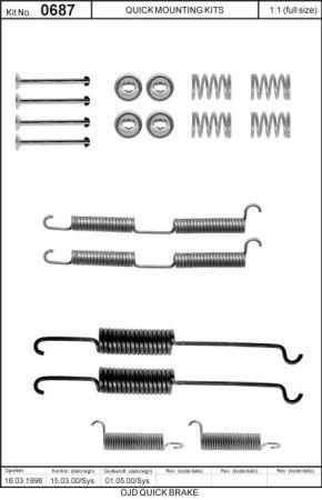 Комплект монтажный тормозных колодок Quick brake 105-0687